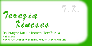 terezia kincses business card